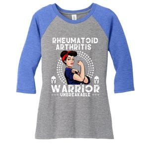 Rheumatoid Arthritis Warrior Awareness Unbreakable Gift Women's Tri-Blend 3/4-Sleeve Raglan Shirt