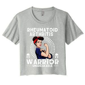 Rheumatoid Arthritis Warrior Awareness Unbreakable Gift Women's Crop Top Tee