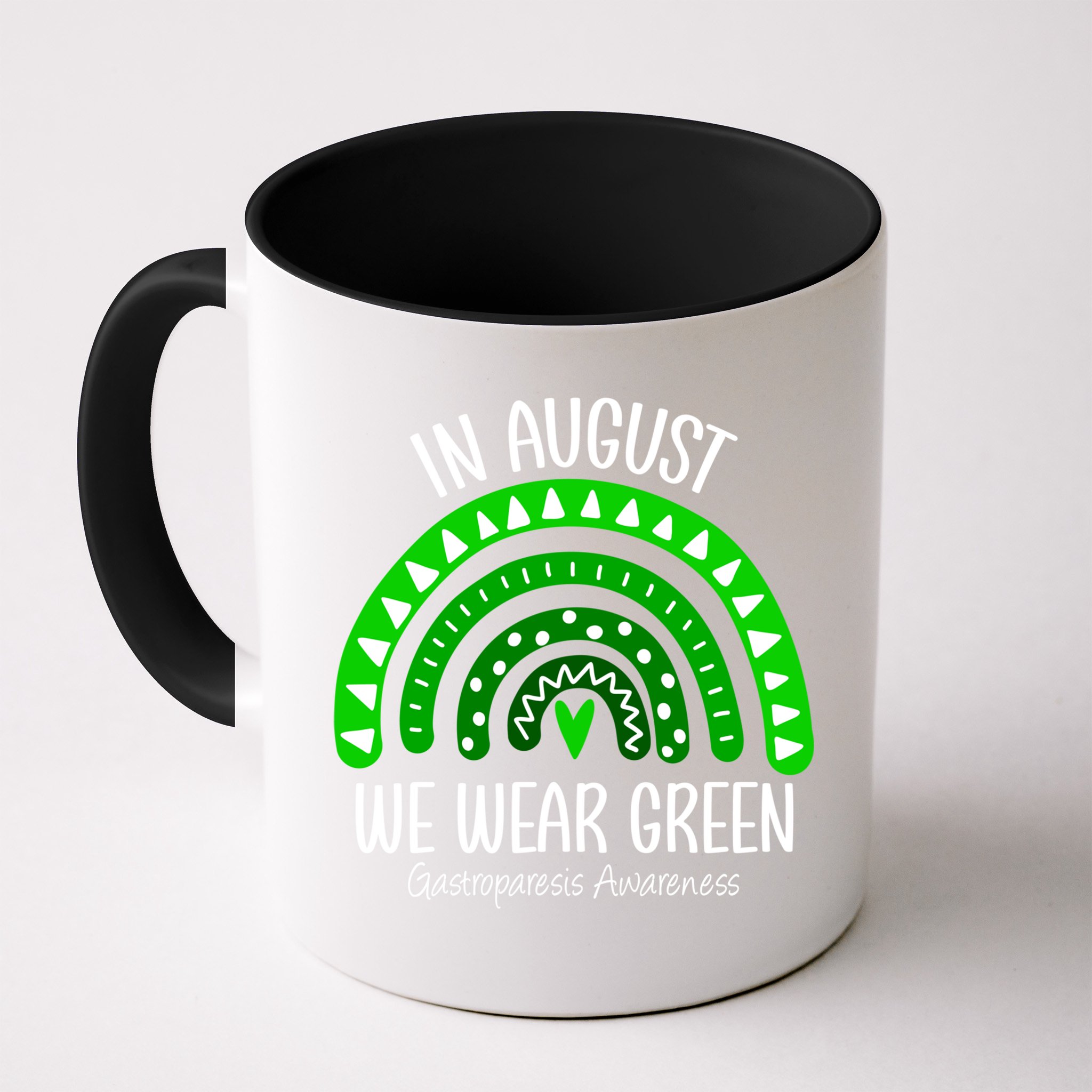 Rainbow August We Wear Green Gastroparesis Awareness Ribbon Gift Mug