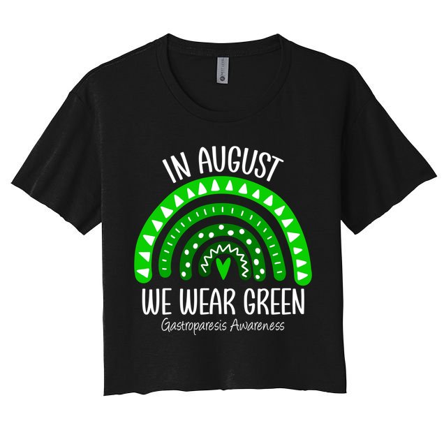 Rainbow August We Wear Green Gastroparesis Awareness Ribbon Gift Crop Top