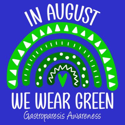 Rainbow August We Wear Green Gastroparesis Awareness Ribbon Gift T-Shirt