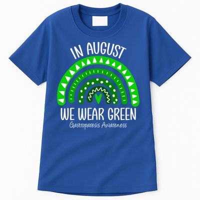 Rainbow August We Wear Green Gastroparesis Awareness Ribbon Gift Tall T-Shirt