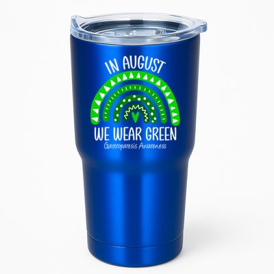 Rainbow August We Wear Green Gastroparesis Awareness Ribbon Gift Tumbler