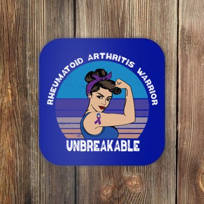 Rheumatoid Arthritis Warrior Unbreakable Awareness Gift Coaster