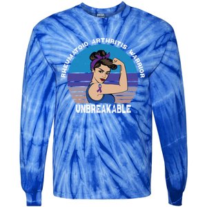 Rheumatoid Arthritis Warrior Unbreakable Awareness Gift Tie-Dye Long Sleeve Shirt