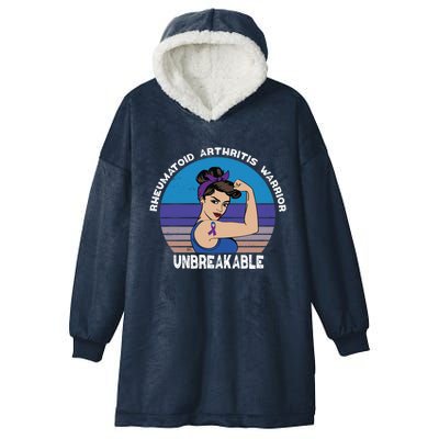 Rheumatoid Arthritis Warrior Unbreakable Awareness Gift Hooded Wearable Blanket