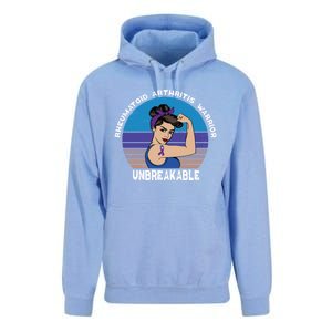 Rheumatoid Arthritis Warrior Unbreakable Awareness Gift Unisex Surf Hoodie