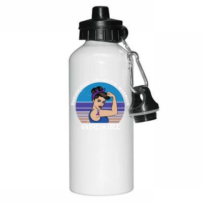 Rheumatoid Arthritis Warrior Unbreakable Awareness Gift Aluminum Water Bottle