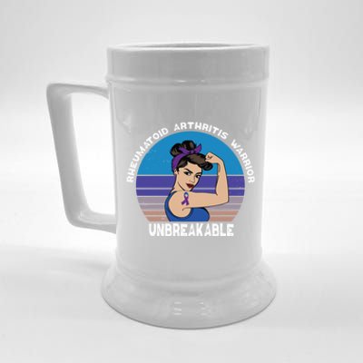 Rheumatoid Arthritis Warrior Unbreakable Awareness Gift Beer Stein