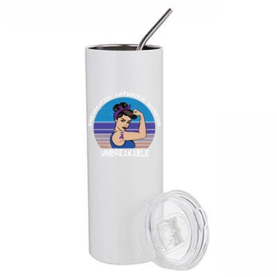 Rheumatoid Arthritis Warrior Unbreakable Awareness Gift Stainless Steel Tumbler