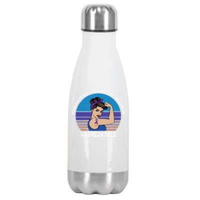 Rheumatoid Arthritis Warrior Unbreakable Awareness Gift Stainless Steel Insulated Water Bottle