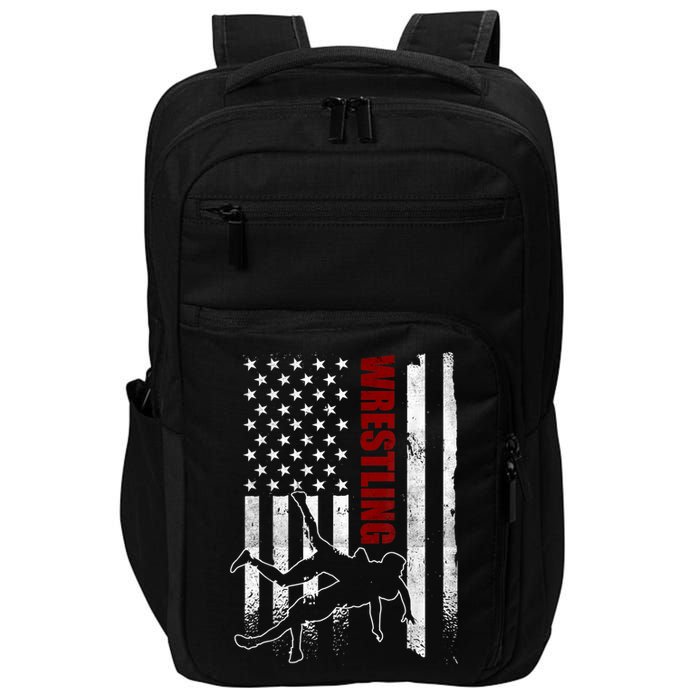 Retro American Wrestling Apparel US Flag Wrestling Impact Tech Backpack