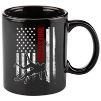 Retro American Wrestling Apparel US Flag Wrestling 11oz C Handle Ceramic Mug