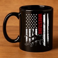 Retro American Wrestling Apparel US Flag Wrestling 11oz C Handle Ceramic Mug