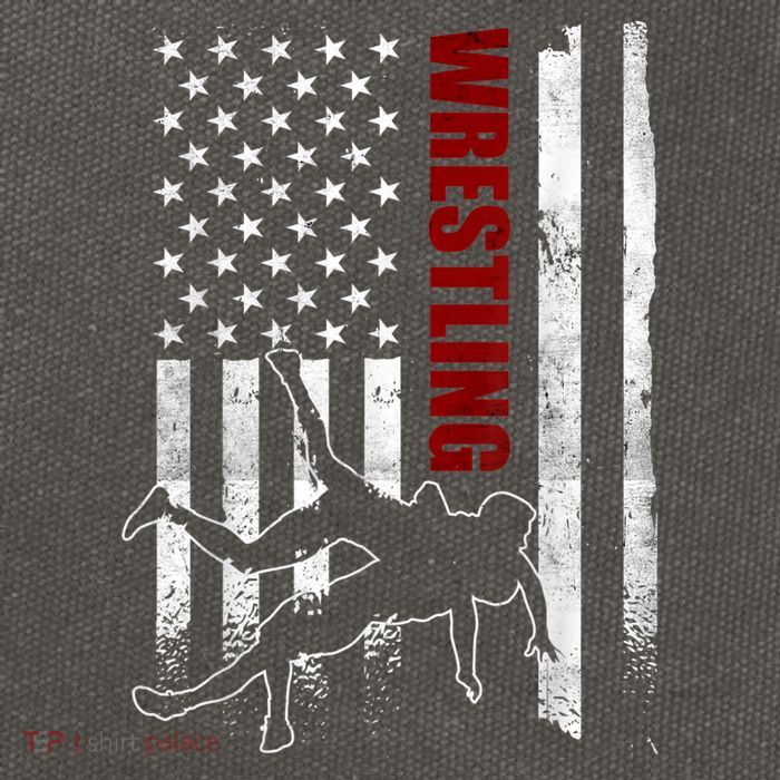 Retro American Wrestling Apparel US Flag Wrestling Cotton Canvas Backpack