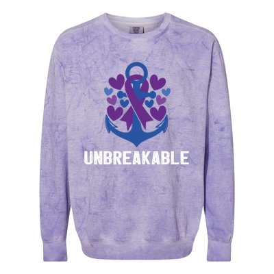 Rheumatoid Arthritis Warrior Unbreakable Great Gift Awareness Gift Colorblast Crewneck Sweatshirt