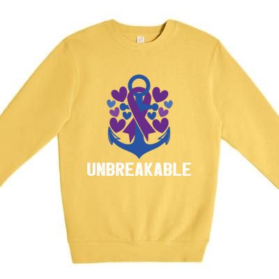 Rheumatoid Arthritis Warrior Unbreakable Great Gift Awareness Gift Premium Crewneck Sweatshirt