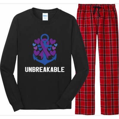 Rheumatoid Arthritis Warrior Unbreakable Great Gift Awareness Gift Long Sleeve Pajama Set