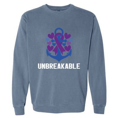 Rheumatoid Arthritis Warrior Unbreakable Great Gift Awareness Gift Garment-Dyed Sweatshirt