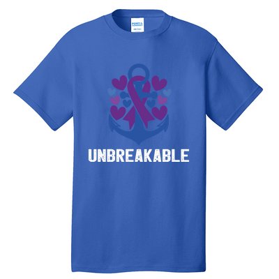 Rheumatoid Arthritis Warrior Unbreakable Great Gift Awareness Gift Tall T-Shirt