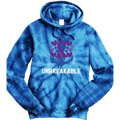 Rheumatoid Arthritis Warrior Unbreakable Great Gift Awareness Gift Tie Dye Hoodie