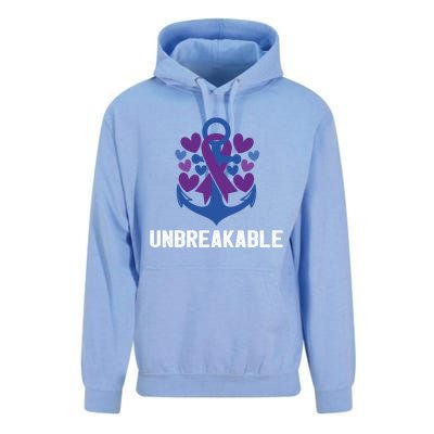 Rheumatoid Arthritis Warrior Unbreakable Great Gift Awareness Gift Unisex Surf Hoodie