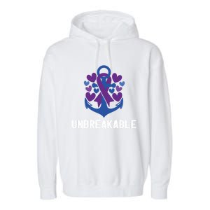 Rheumatoid Arthritis Warrior Unbreakable Great Gift Awareness Gift Garment-Dyed Fleece Hoodie