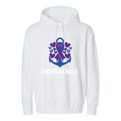 Rheumatoid Arthritis Warrior Unbreakable Great Gift Awareness Gift Garment-Dyed Fleece Hoodie