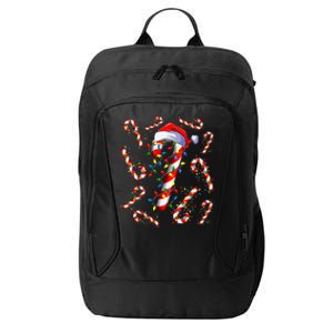 Red And White Candy Cane Santa Christmas Funny Xmas Lights City Backpack