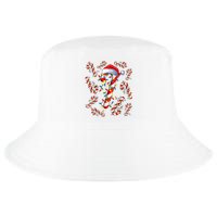 Red And White Candy Cane Santa Christmas Funny Xmas Lights Cool Comfort Performance Bucket Hat