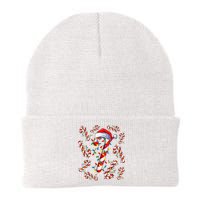 Red And White Candy Cane Santa Christmas Funny Xmas Lights Knit Cap Winter Beanie