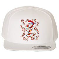 Red And White Candy Cane Santa Christmas Funny Xmas Lights Wool Snapback Cap