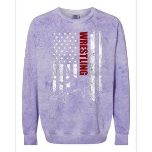 Retro American Wrestling Apparel US Flag Wrestling TShirt Colorblast Crewneck Sweatshirt