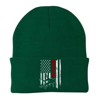 Retro American Wrestling Apparel US Flag Wrestling TShirt Knit Cap Winter Beanie