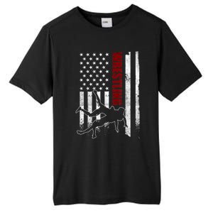 Retro American Wrestling Apparel US Flag Wrestling TShirt Tall Fusion ChromaSoft Performance T-Shirt