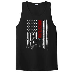 Retro American Wrestling Apparel US Flag Wrestling TShirt PosiCharge Competitor Tank