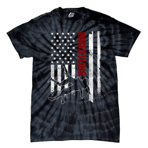 Retro American Wrestling Apparel US Flag Wrestling TShirt Tie-Dye T-Shirt