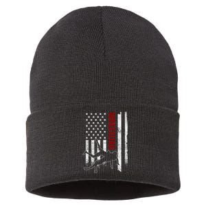 Retro American Wrestling Apparel US Flag Wrestling  Sustainable Knit Beanie