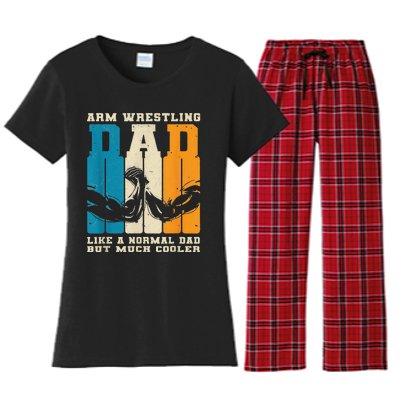 Retro Arm Wrestling Dad Normal Dad But Cooler Armwrestling  Women's Flannel Pajama Set