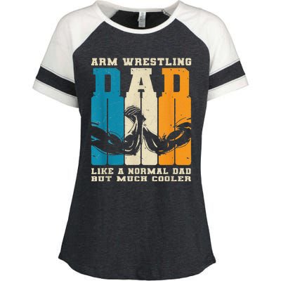 Retro Arm Wrestling Dad Normal Dad But Cooler Armwrestling  Enza Ladies Jersey Colorblock Tee