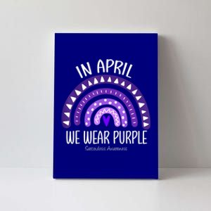 Rainbow April We Wear Purple Sarcoidosis Awareness Month Gift Canvas