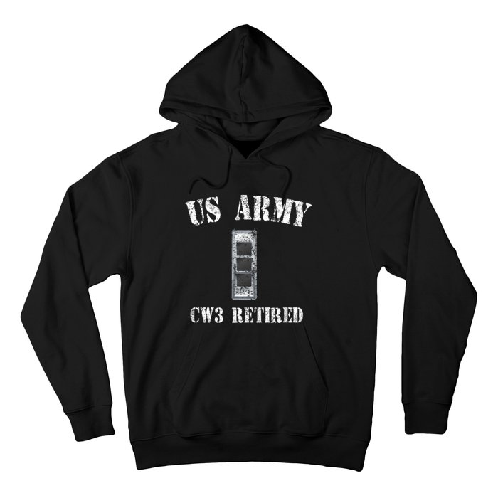 Retired Army Warrant Officer CW3 Veteran Vintage Hoodie