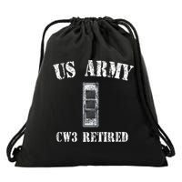 Retired Army Warrant Officer CW3 Veteran Vintage Drawstring Bag