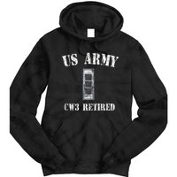 Retired Army Warrant Officer CW3 Veteran Vintage Tie Dye Hoodie