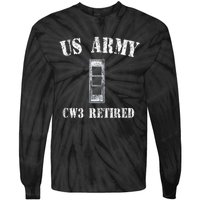 Retired Army Warrant Officer CW3 Veteran Vintage Tie-Dye Long Sleeve Shirt