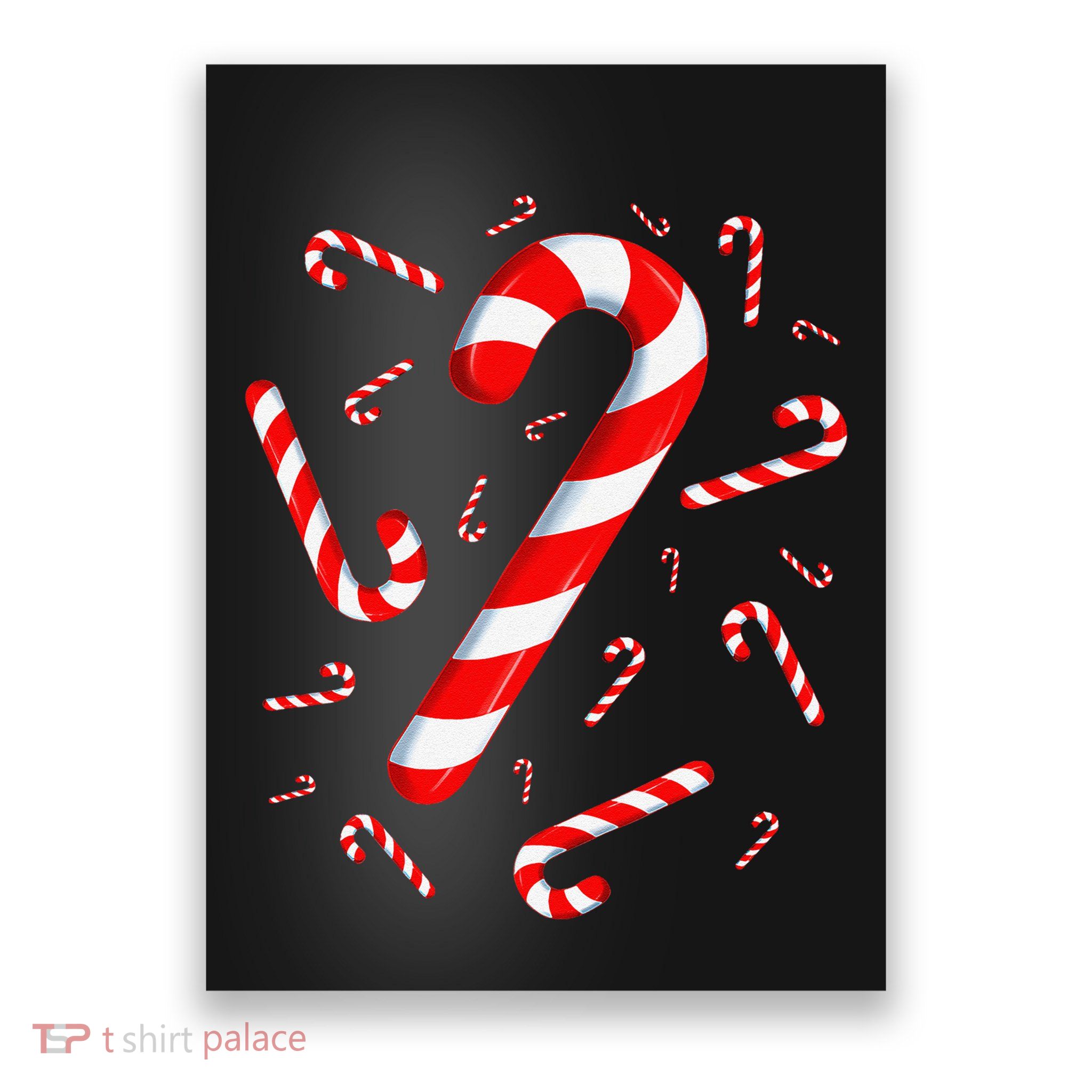 Red And White Candy Cane Santa Christmas Funny Xmas Lights Gift Poster
