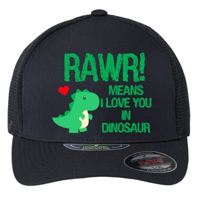 Rawr Means I Love You In Dinosaur Flexfit Unipanel Trucker Cap