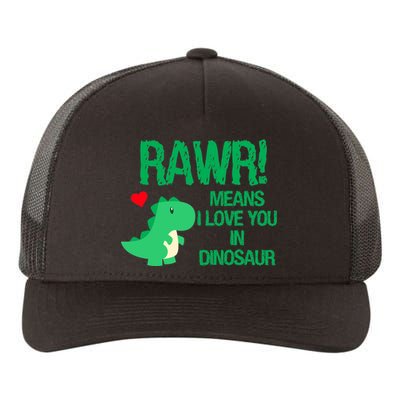 Rawr Means I Love You In Dinosaur Yupoong Adult 5-Panel Trucker Hat