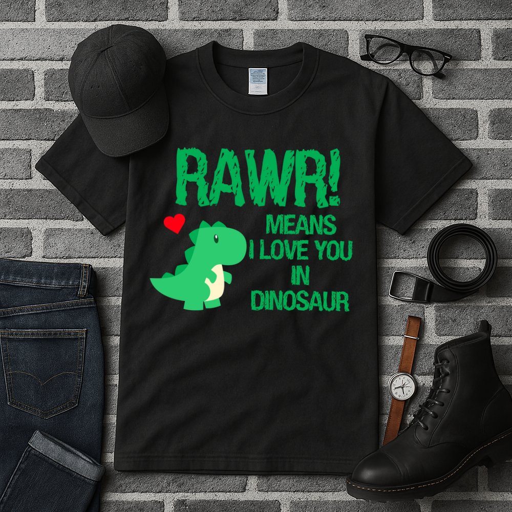 Rawr Means I Love You In Dinosaur Tall T-Shirt