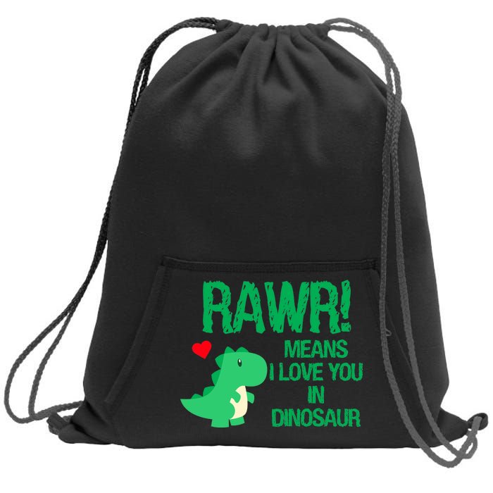 Rawr Means I Love You In Dinosaur Sweatshirt Cinch Pack Bag